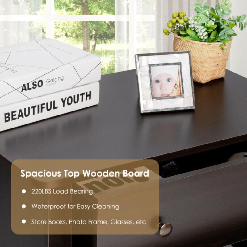 Hivvago 3 Drawer Dresser Chest of Drawers Bedside Table