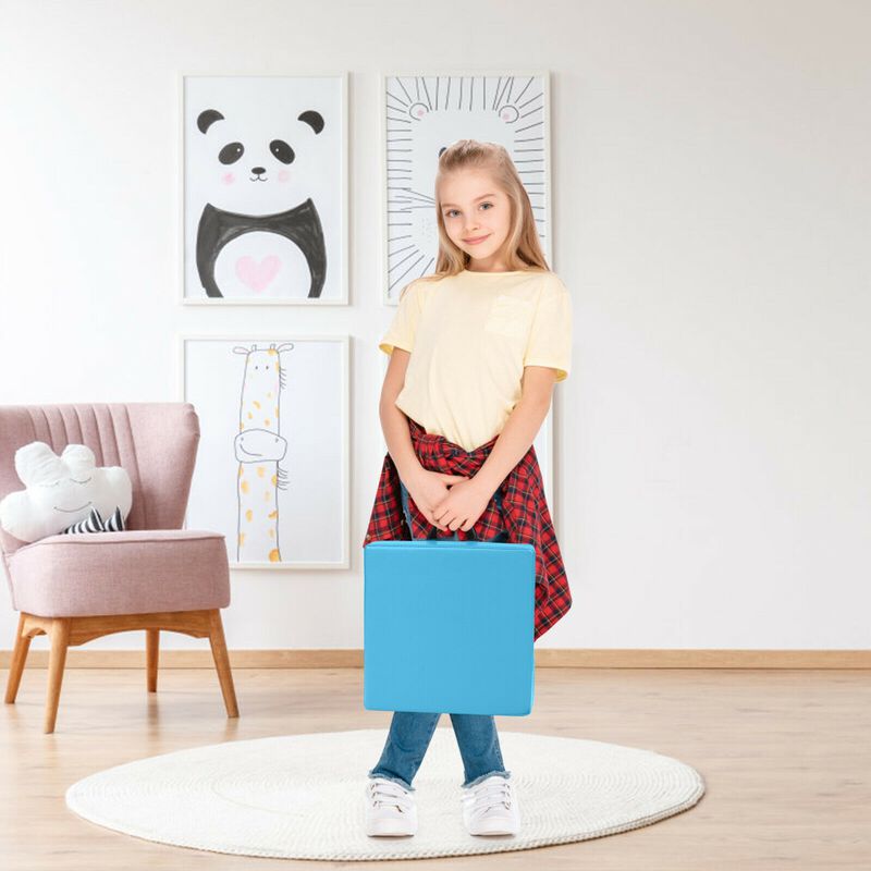 6 Pieces 15 Inches Square Toddler Floor Cushions Flexible Soft Foam Seating with Handles