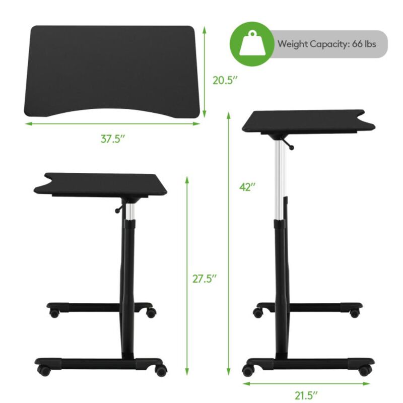 Hivvago Height Adjustable Computer Desk Sit to Stand Rolling Notebook Table
