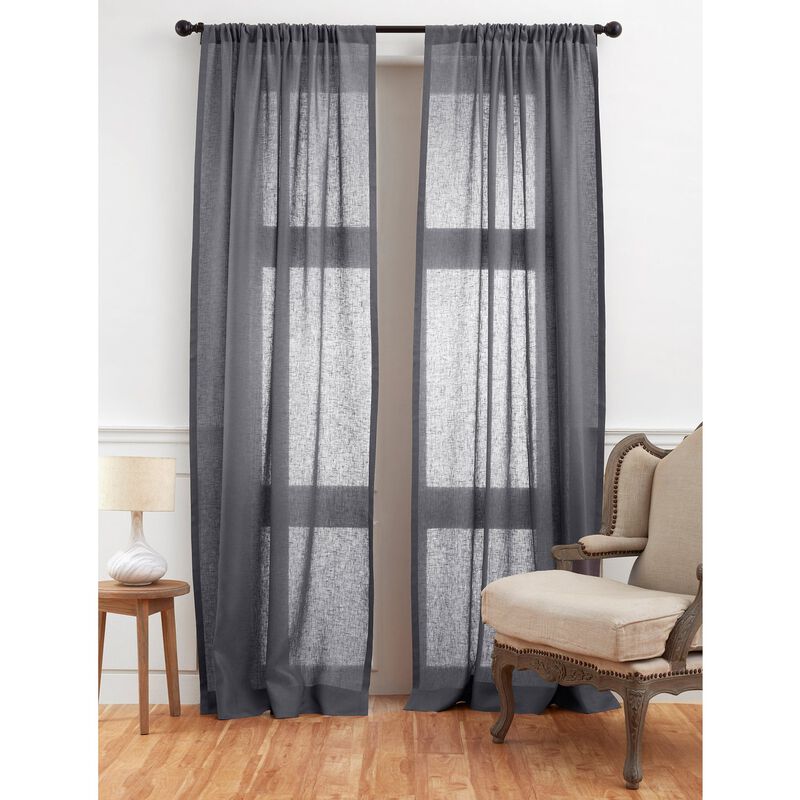 Solino Home 100% Pure Linen Sheer Curtain for Thanksgiving, Christmas