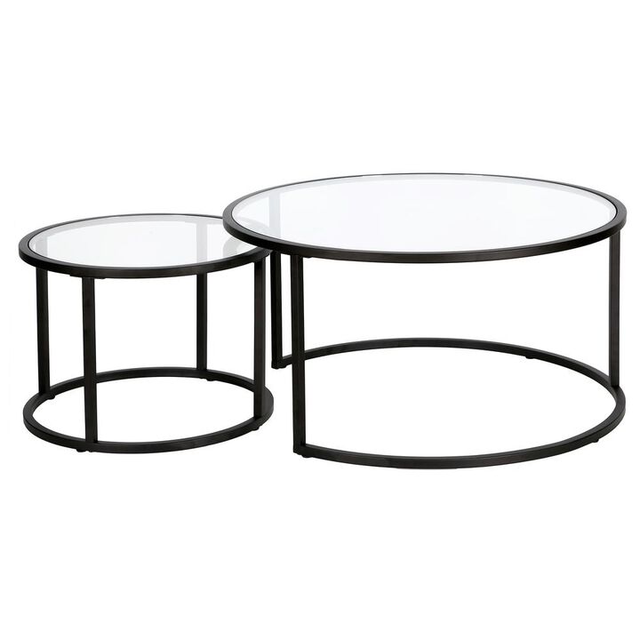 Hudson&Canal Watson Round Nested Coffee Table in Blackened Bronze
