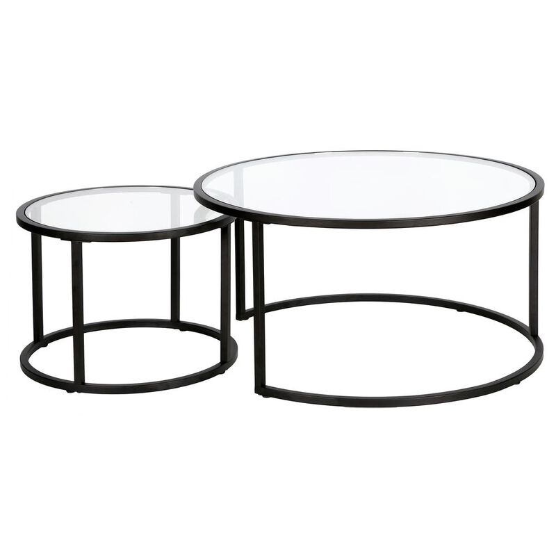 Hudson&Canal Watson Round Nested Coffee Table in Blackened Bronze