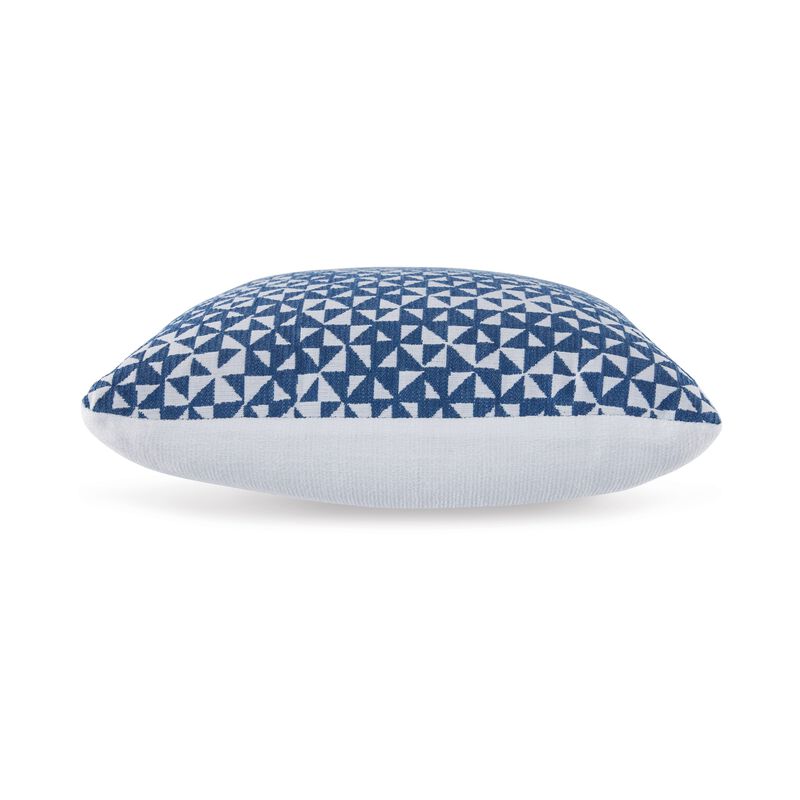 Coel 18 Inch Accent Pillow Set of 4, Indoor Outdoor Woven Geometric, Blue -