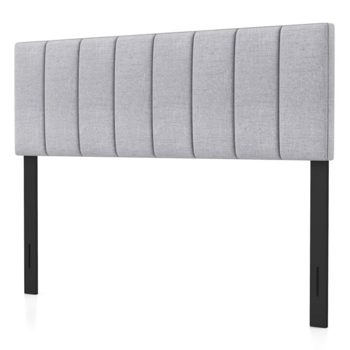 Hivvago Linen Upholstered Headboard with Solid Wood Legs and Adjustable Width