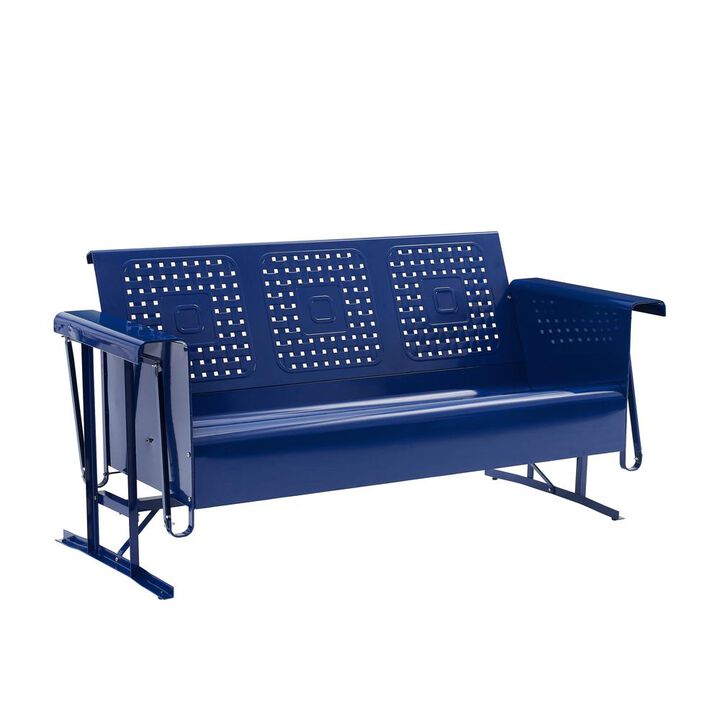 Crosley Furniture Bates Outdoor Metal Sofa Glider Navy