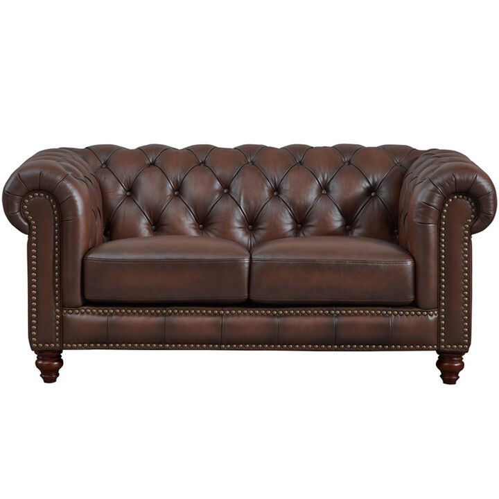 Alton Bay Top Grain Leather Loveseat