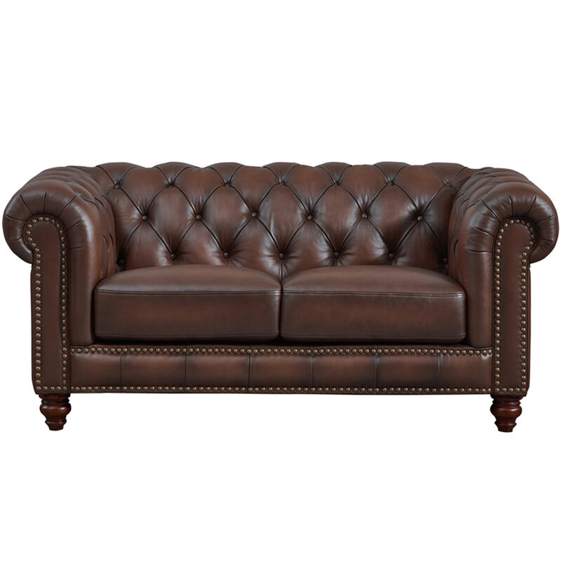 Alton Bay Top Grain Leather Loveseat