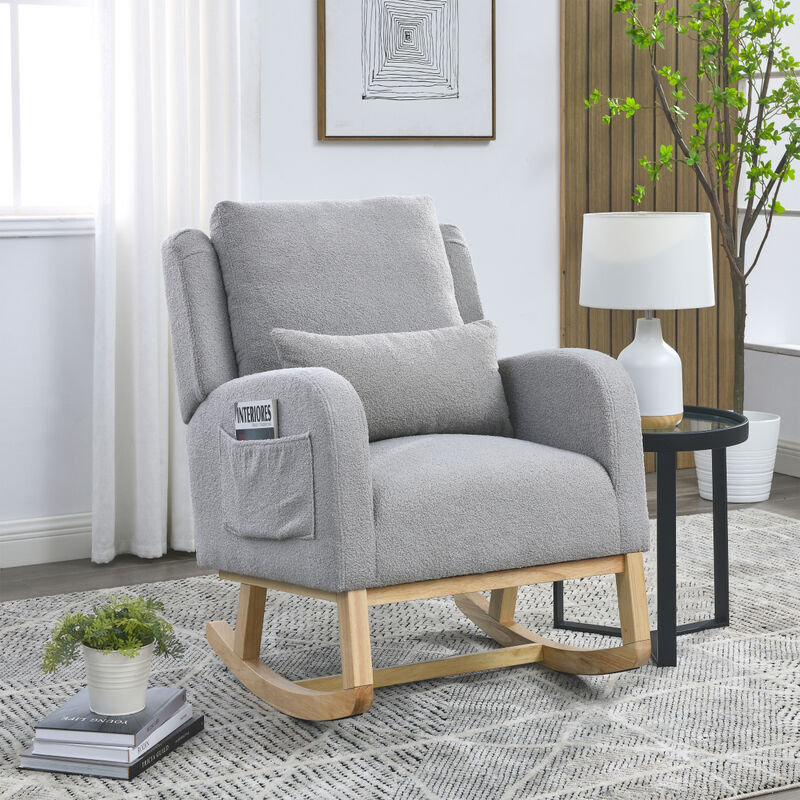27.5" W Modern Accent High Back Living Room Casual Armchair Rocker