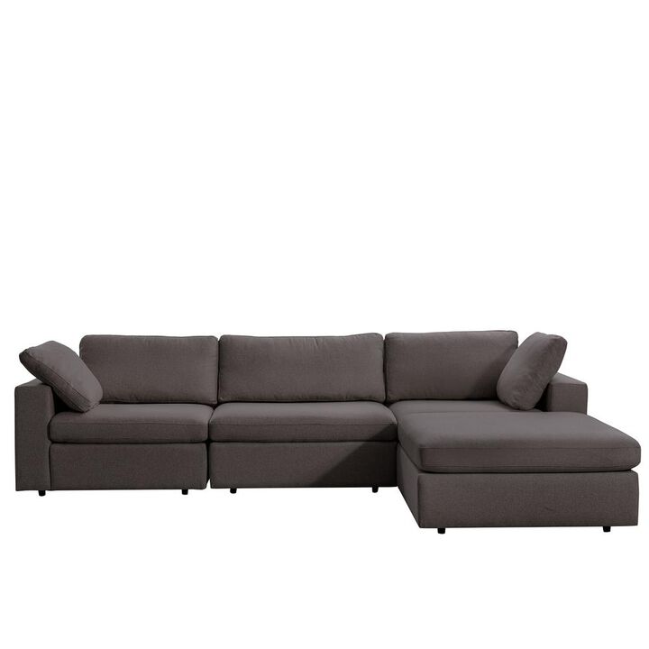Ashcroft Furniture Co Cecilia Modular Corner Sectional Modern Sofa Dark Gray