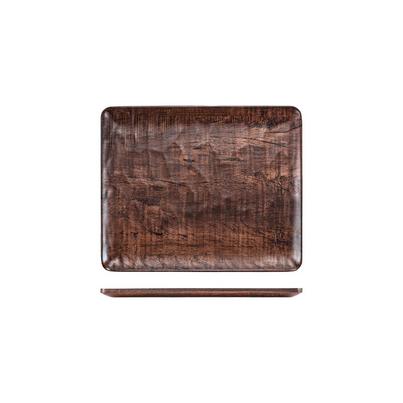 Turgla Composite 12.75" x 10.5" x h:0.5" Rectangular Brown Composite Platter