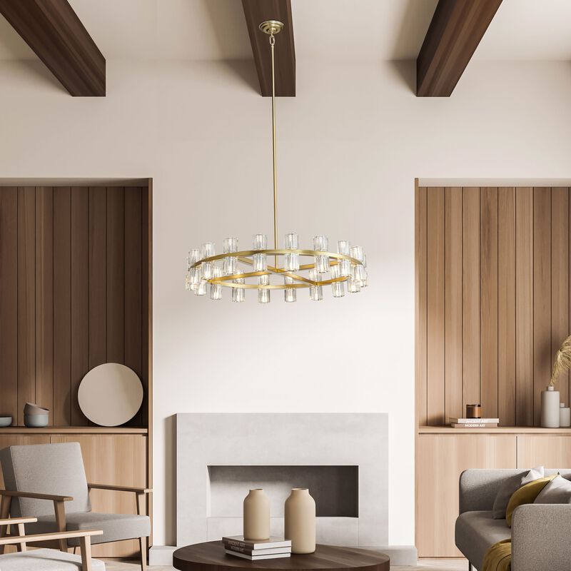 Anderson Chandelier Gold Crystal 36" Diameter