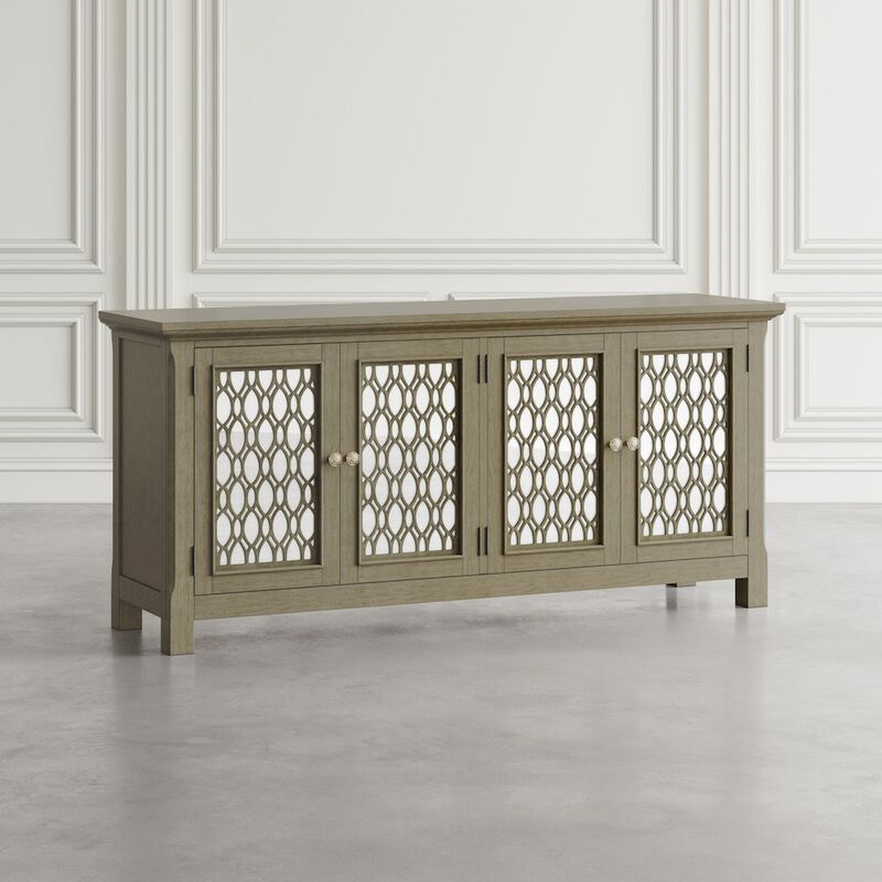 Jofran Isabella 69 Luxury Mirrored Sideboard Storage Cabinet