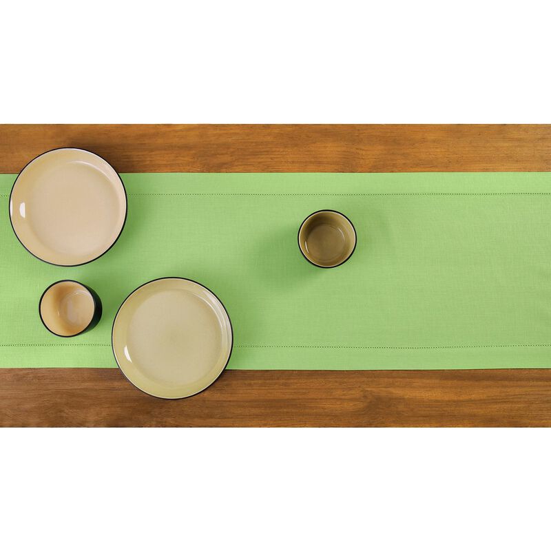 Solino Home Cotton Linen Hemstitch Table Runner