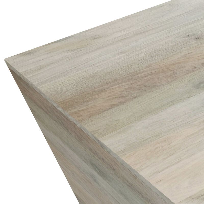 Simpli Home Abba Solid Mango Wood  Square Coffee Table In White Wash