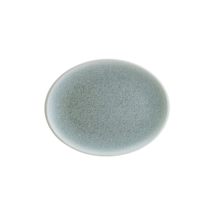 Luca Ocean Matte 12.25" x 9.5" x h:1" Oval Blue Porcelain Platter