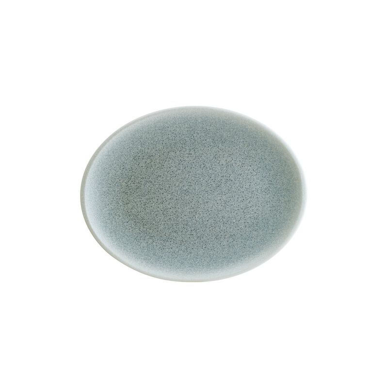 Luca Ocean Matte 12.25" x 9.5" x h:1" Oval Blue Porcelain Platter