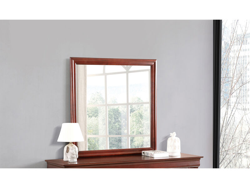 38 in. x 38 in. Classic Square Wood Framed Dresser Mirror