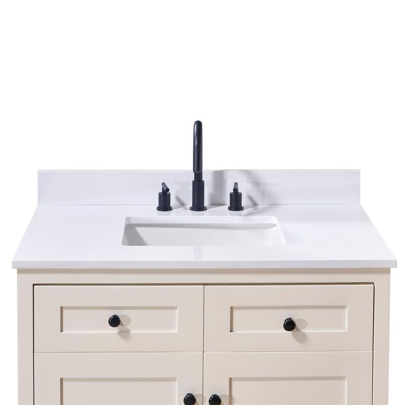 Altair 37. in Composite Stone Vanity Top in Snow White with White Sink