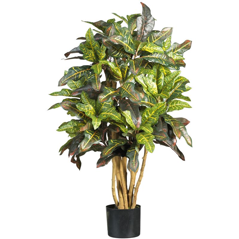 Hivvago 3 Feet Croton Silk Tree