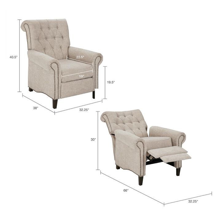 Belen Kox EleganceCream Push Back Recliner, Belen Kox