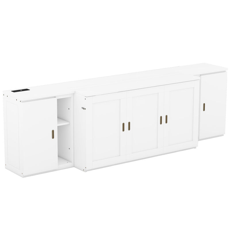 Merax Murphy Bed Cabinet with Shelves