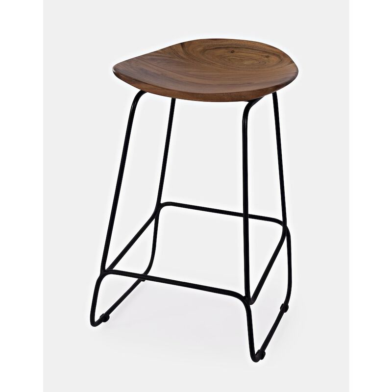 Jofran Nature's Edge Solid Acacia Counter Height Backless Stool (Set of 3)