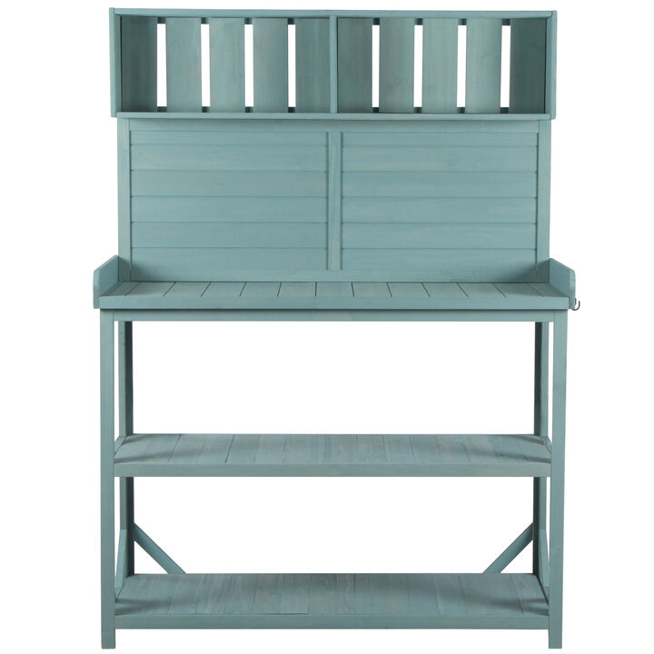 Merax Wooden Farmhouse Rustic Outdoor Potting Bench Table