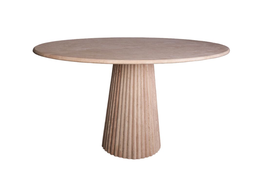 Daisy Travertine Oval Dining Table 59"
