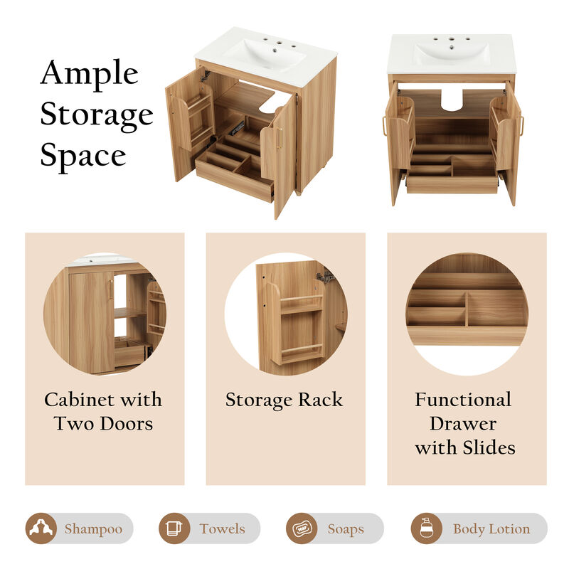Merax Multi-functional Bathroom Vanity  Cabinet  Solid Wood