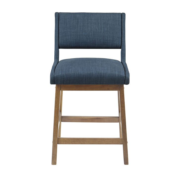Gracie Mills Carlene Chic Upholstered Dining Counter Stool - Pecan Finish