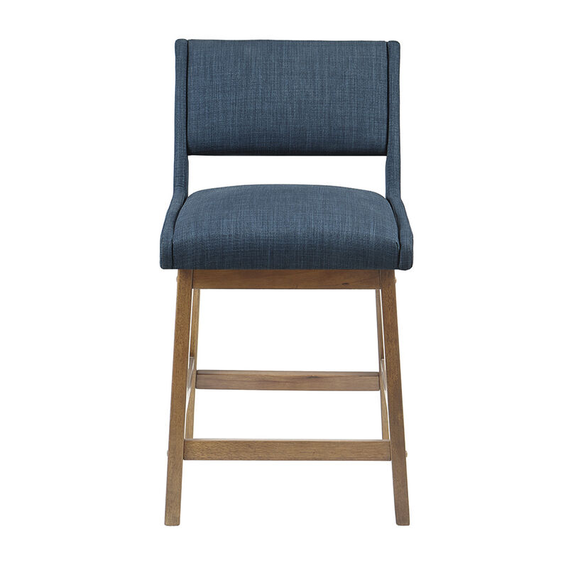 Gracie Mills Carlene Chic Upholstered Dining Counter Stool - Pecan Finish