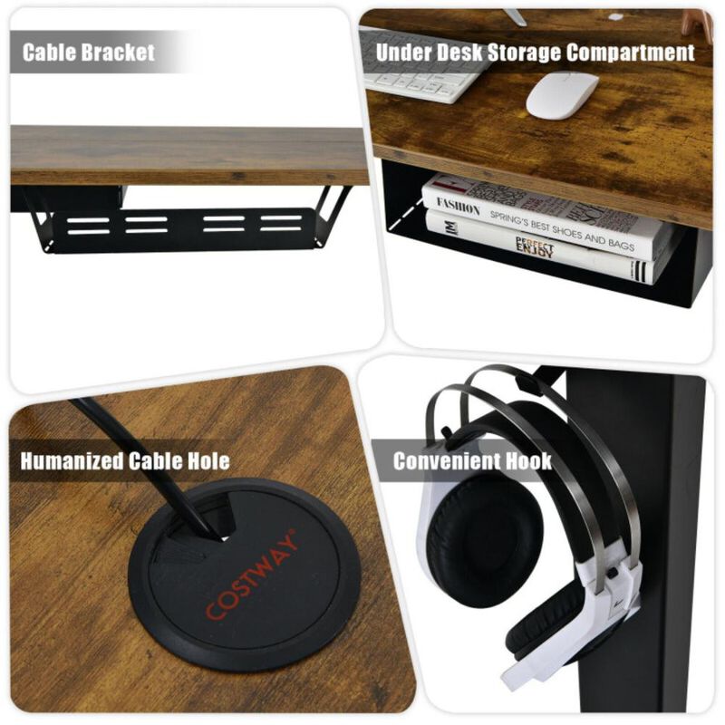 Costway 48-inch Electric Height Adjustable Standing Desk with USB Port