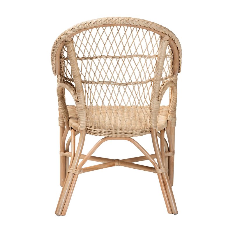 bali & pari Zaira Modern Bohemian Natural Rattan Arm Chair