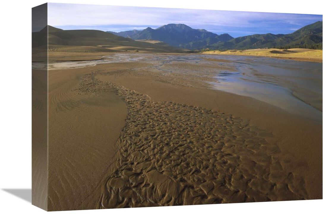 Patterns in stream bed, Great Sand Dunes National Monument, Colorado-Canvas Art-16x12