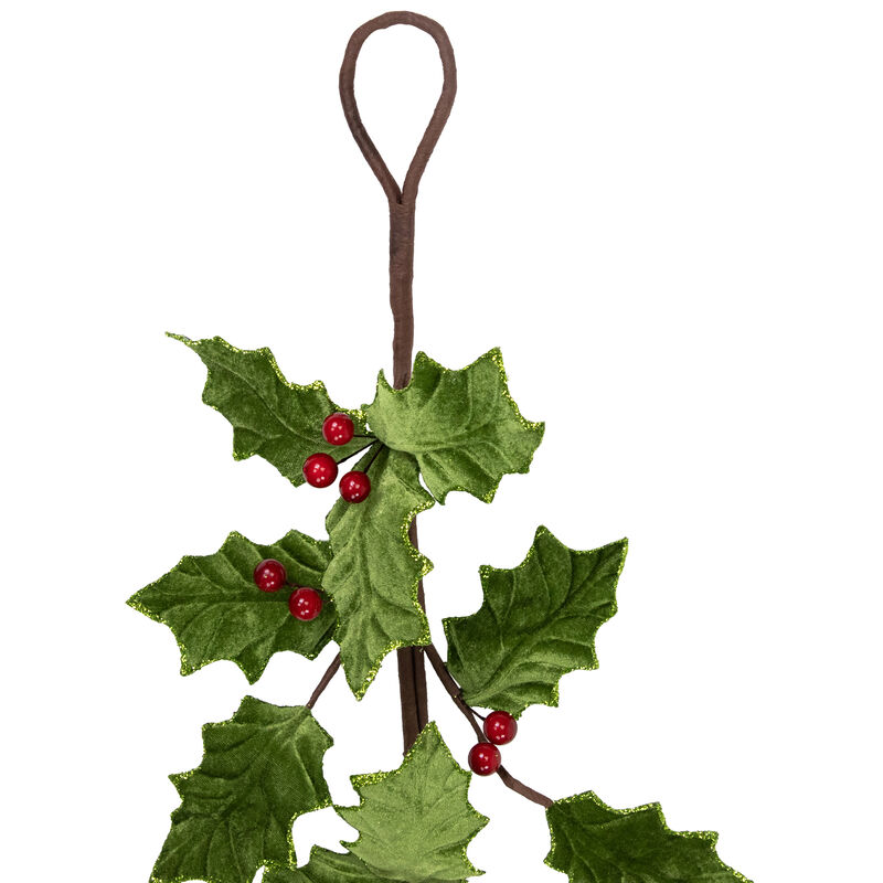 43" Green & Red Glittered Mistletoe Christmas Garland