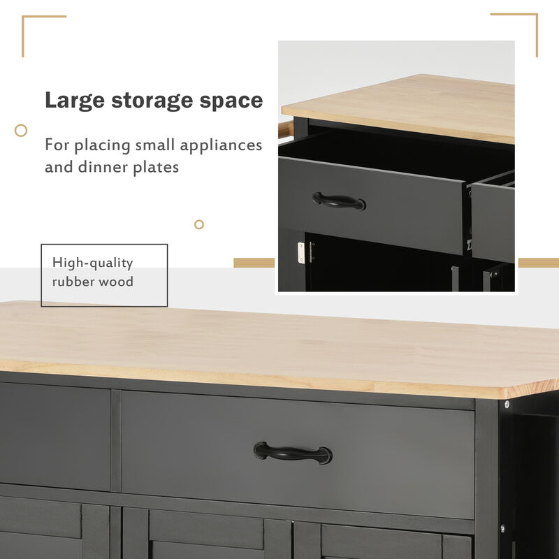 Streamdale Wood Top Kitchen Island Cart
