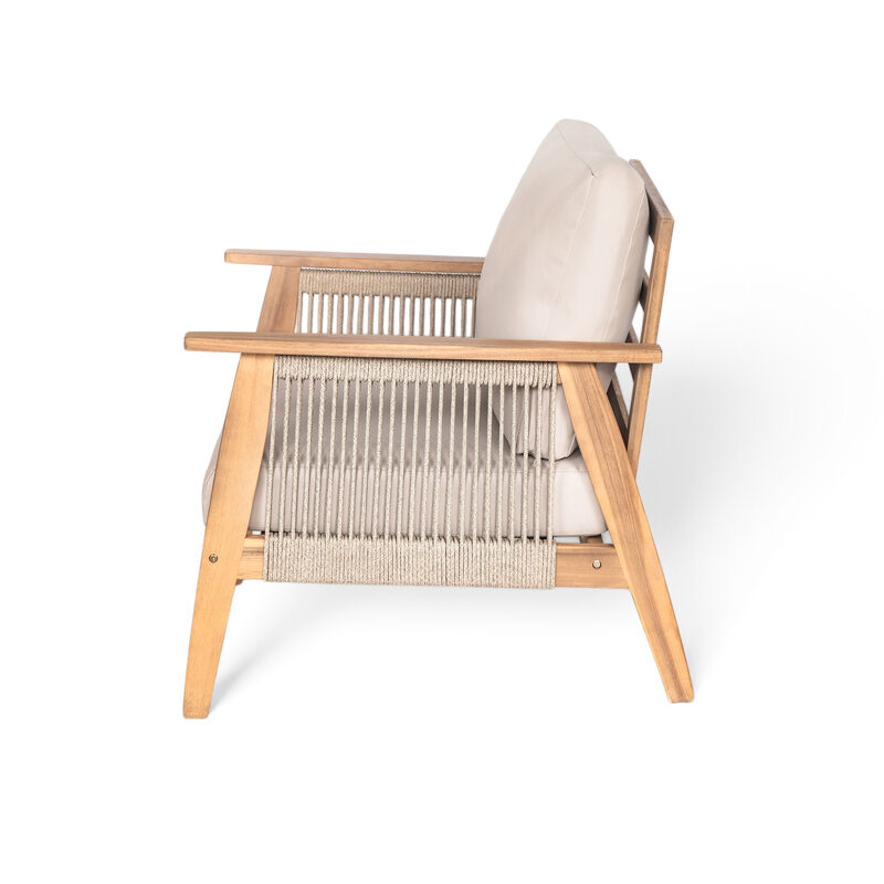 Merax Outdoor 2-piece Acacia Wood Sofa Table Set