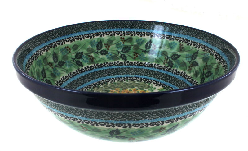 Blue Rose Polish Pottery Teresa Large Serving Bowl