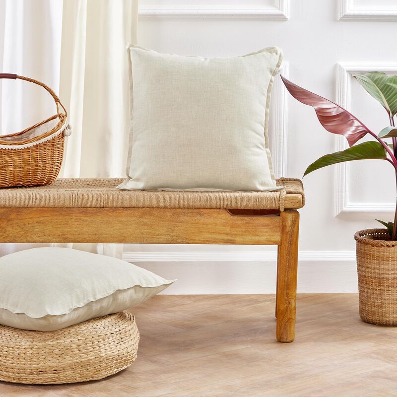 Solino Home Decorative Linen Pillow Cover 20 x 20 Inch - 100% European Flax Throw Pillow Case with Invisible Zipper | Santa Barbara