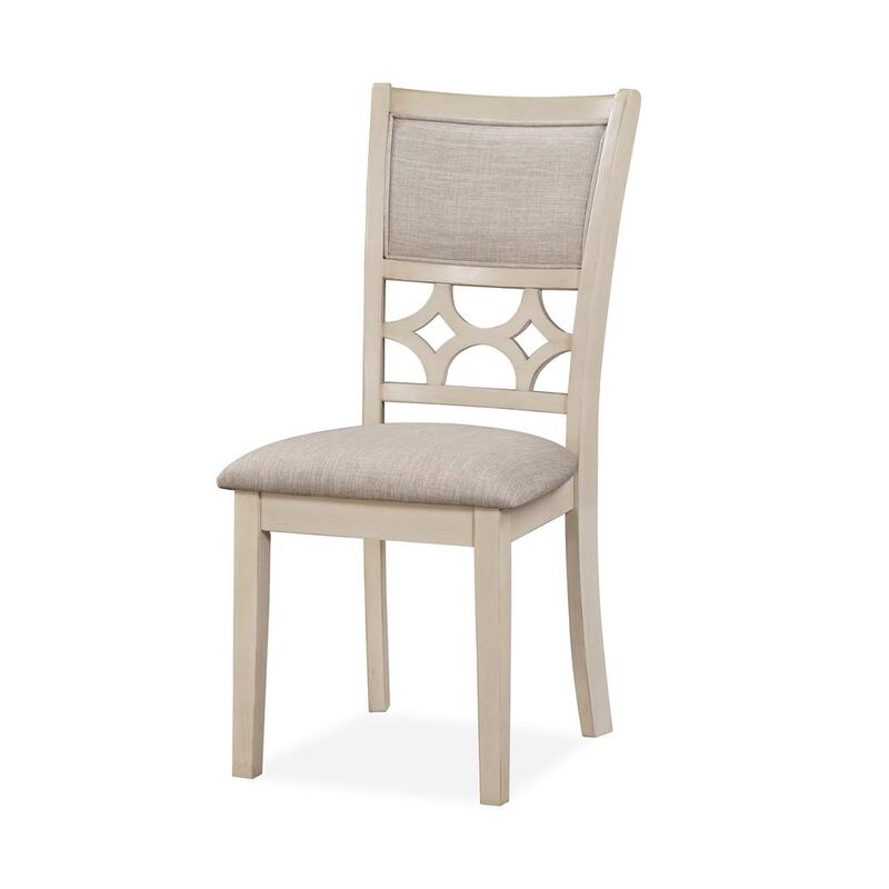 New Classic Furniture Furniture Mitchell Solid Wood 5Pc Dining Set in White/Brown Bisque