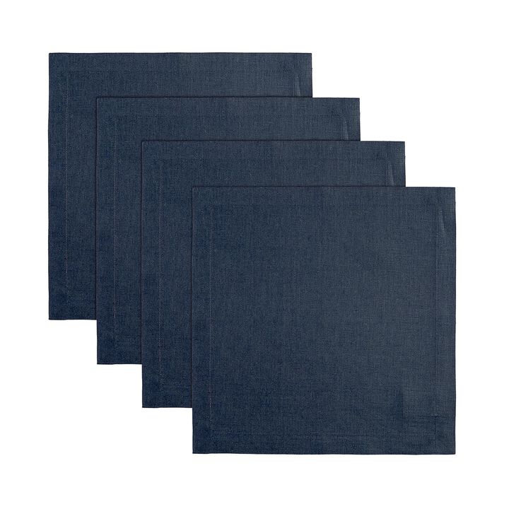Solino Home 100% Pure Linen Square Placemats 14 x 14 Inch Set of 4 | Fete