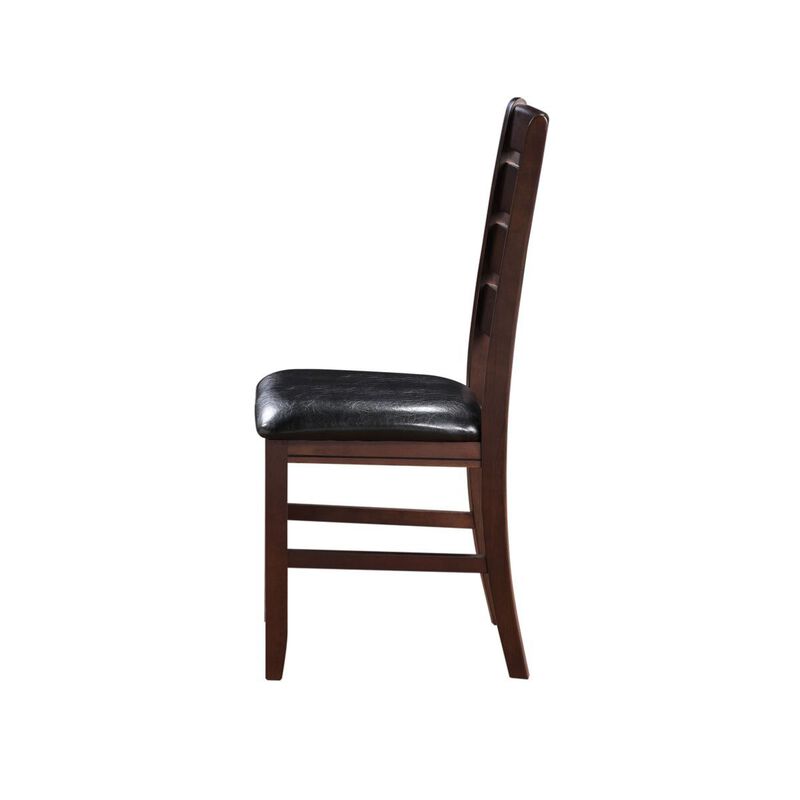 Urbana Side Chair (Set of 2) In Black PU & Cherry
