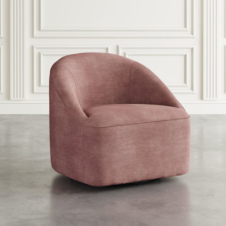 Jofran Lulu Mid-Century Modern Upholstered Casual Swivel Accent Chair