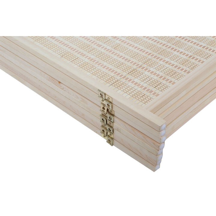 Legacy Decor 8 Panel Room Divider Brown Color Wood and Bamboo Weave