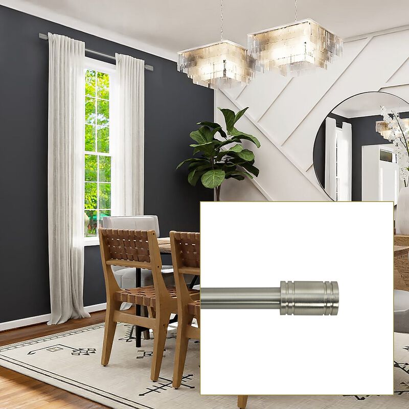 Lexington Ringlets Curtain Rod Set, Adjustable Length from 48" to 86"