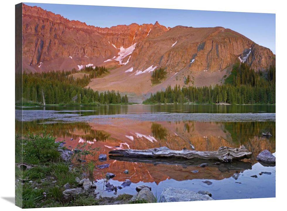 Palmyra Peak reflected in Alta Lake near Telluride, Colorado-Canvas Art-32x24
