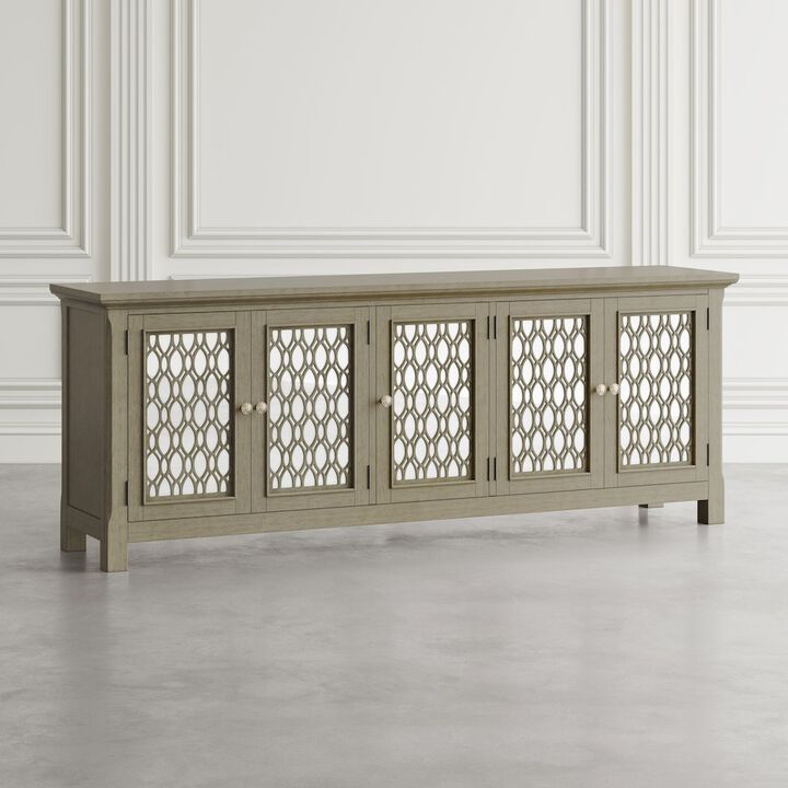 Jofran Isabella 86 Luxury Mirrored Sideboard Storage Cabinet