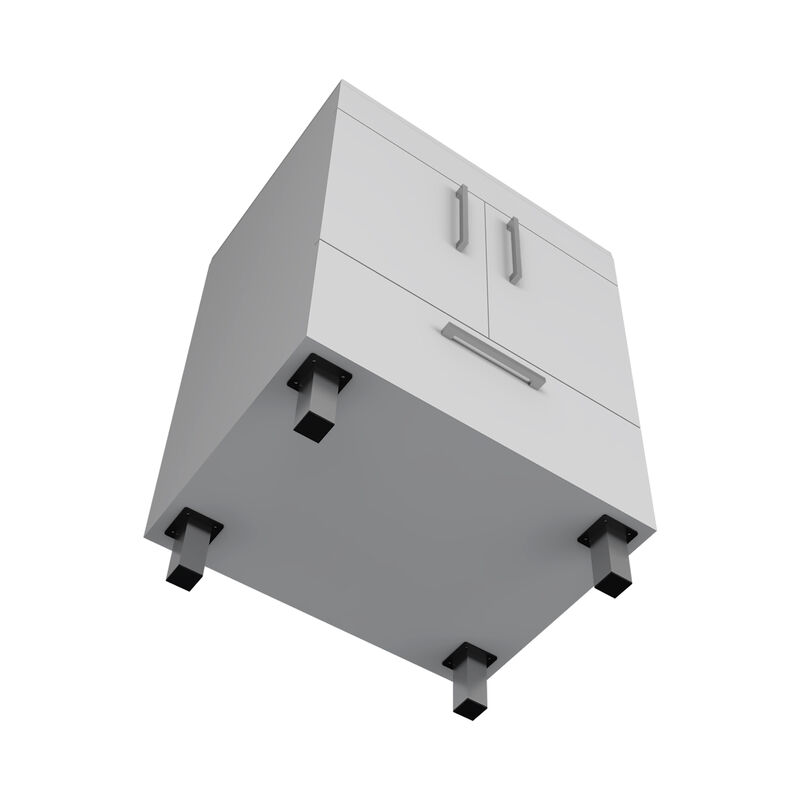 DEPOT E-SHOP Essential Single Bathroom Vanity, One Draw, Double Door Cabinet, White
