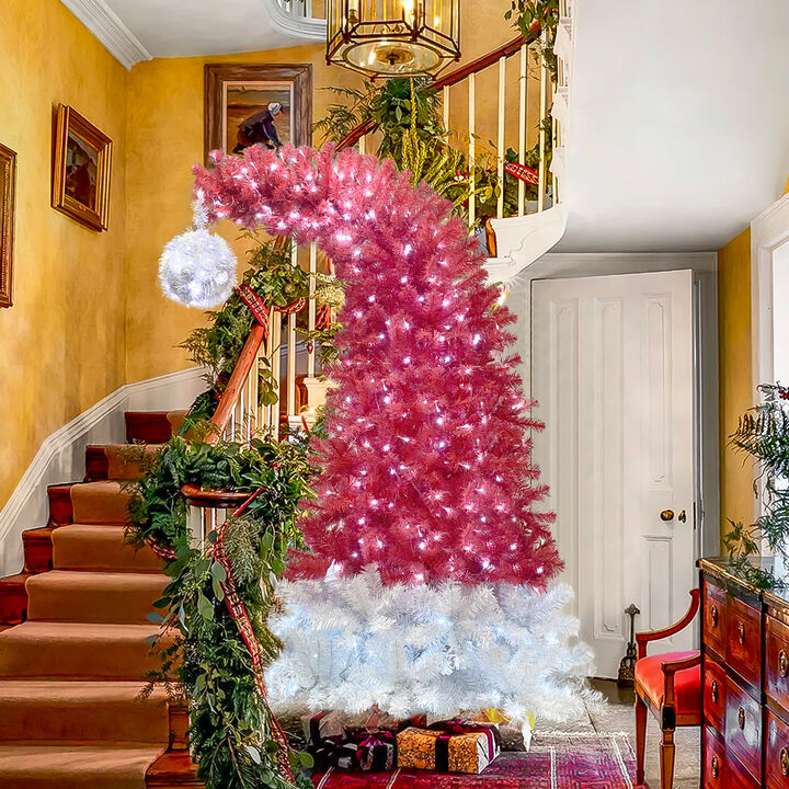 Merax 6FT Hinged Fir Artificial Fir Bent Top Christmas Tree