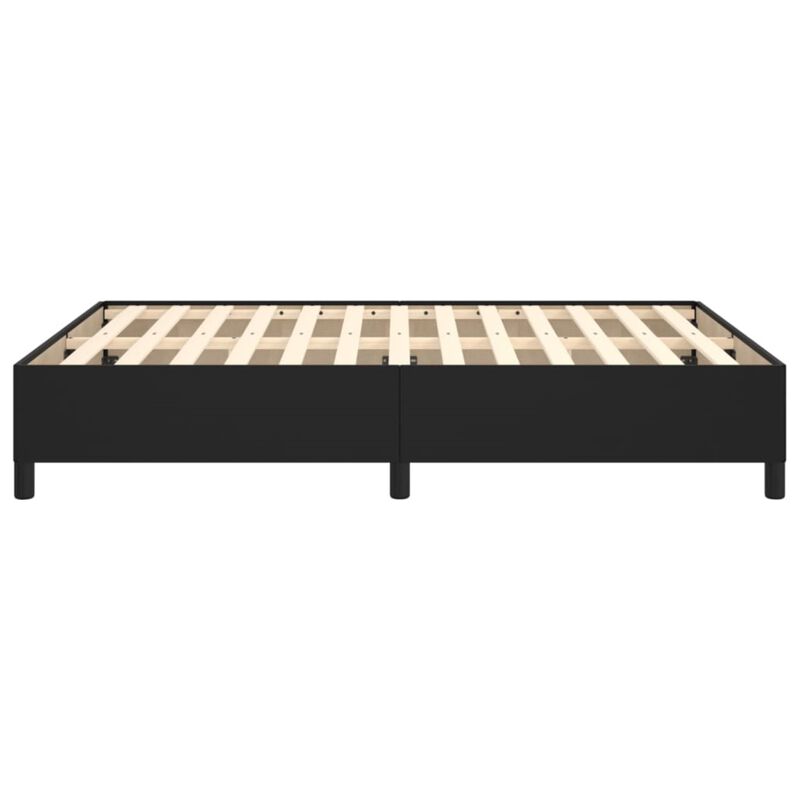 vidaXL Black Bed Frame - Queen Size, Faux Leather Material, Modern Design, Resistant, Durable, 59.8"x79.9" Mattress Compatibility, Easy Assembly